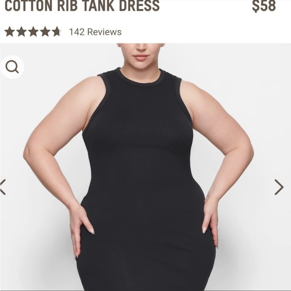 Skims cotton tank dress new with tags black